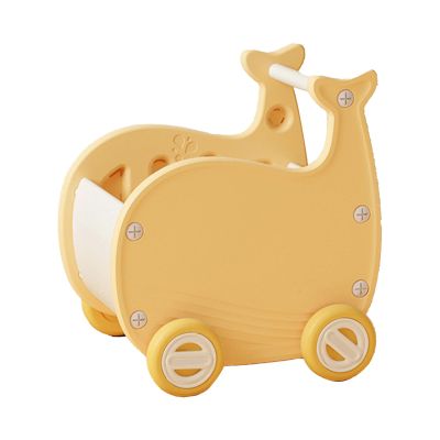 Dilwe Children Shopping Cart, Plastic Multipurpose Children Shopping Trolley Toy Storage Trolley for Toy Storage (Type 2 Yellow