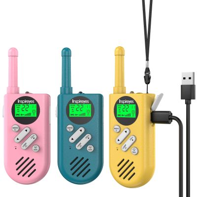Inspireyes Walkie Talkies for Kids Rechargeable,Toys for Boys and Girls Ages 3-12, 3 Pack Long Range 2-Way Radios, Birthday Gifts,Christmas Stockings, Outdoor Play, Family Games, Hiking Camping Gear