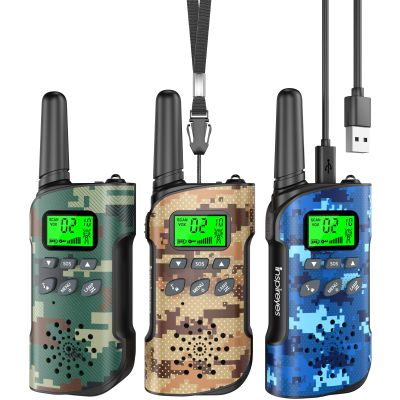 Inspireyes Walkie Talkies for Kids Rechargeable,Toys for Boys and Girls Ages 3-12, 3 Pack Long Range 2-Way Radios, Birthday Gifts,Christmas Stockings, Outdoor Play, Family Games, Hiking Camping Gear