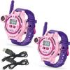 Rechargeable Walkie Talkie for Kids Two-Way Radio Walky Talky with Flashlight Children Outdoor Game Interphone Toy Game and Gifts for Boy and Girl Age 4 to 12 (Pink) view 1