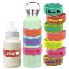 Custom Baby Bottle Labels for Daycare Silicone Water Bottle Name Bands Personalized Reusable Baby Bottle Straps for Kids Cups School(Orange) view 1