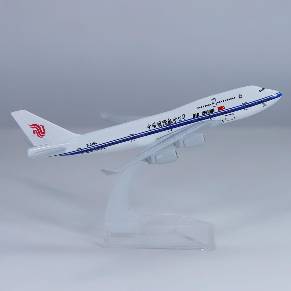 yuanpulalala 1/400 Boeing B747 16cm Air China Metal Aircraft Model Collection Display Gift