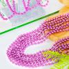 50PCS Mardi Gras Beads, Metallic Bead Necklace Party Favors, 33" Mardi Gras Necklace Women Men Stuff, Festival Parade Throw Accessories for Wedding Birthday Gender Reveal Party Supplies Celebrations view 3