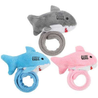 Abaodam Shark Slap Bracelet Plush Snap Wristband Kids Party Favor Soft Stuffed Animal Costume Accessory 9 Inch