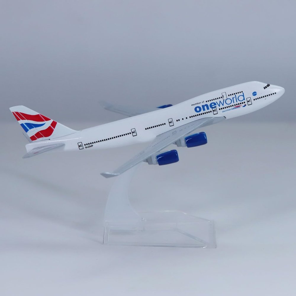 yuanpulalala 1/400 Boeing B747 16cm British Air Metal Aircraft Model Collection Display Gift