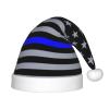 Augenstern Christmas Hat Thin-Blue-Line-Flag-American Xmas Hat Unisex Santa Hat view 1