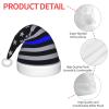 Augenstern Christmas Hat Thin-Blue-Line-Flag-American Xmas Hat Unisex Santa Hat view 4