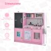 MAT EXPERT Kids Kitchen Playset, Wooden Chef Pretend Toy Kitchen w/Chalkboard, Ice Maker, Cookware Accessories, Telephone, Oven, Microwave, Play Kitchen for Toddlers, Gift for Boys Girls 3+ (Pink) view 4