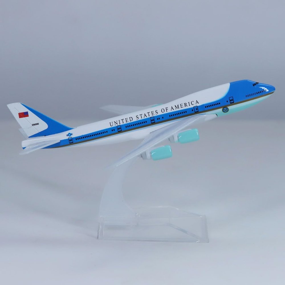yuanpulalala 1/400 Boeing B747 16cm Air Force One Metal Aircraft Model Collection Display Gift