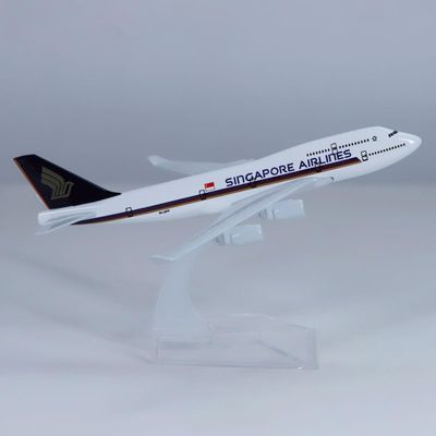 yuanpulalala 1/400 Boeing B747 16cm Singapore Airlines Metal Aircraft Model Collection Display Gift
