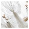 White Tulle Window Treatments, Rod Pocket French Romantic Style Retro Floral Embroidered Window Curtain with Pleated Ruffle, for Living Room Bedroom Balcony, 1 Panel (Size : W300xH260CM(W118xH102in) view 1