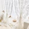 White Tulle Window Treatments, Rod Pocket French Romantic Style Retro Floral Embroidered Window Curtain with Pleated Ruffle, for Living Room Bedroom Balcony, 1 Panel (Size : W300xH260CM(W118xH102in) view 3