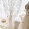 White Tulle Window Treatments, Rod Pocket French Romantic Style Retro Floral Embroidered Window Curtain with Pleated Ruffle, for Living Room Bedroom Balcony, 1 Panel (Size : W300xH260CM(W118xH102in) view 4