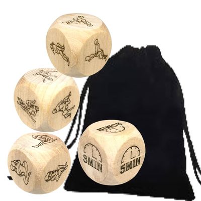 4Pcs Romantic Yoga Private Talking Couple Dice/Couple Date Night Ideas Decider Dice/Love Night Naughty Dice/Improve Love of Couple