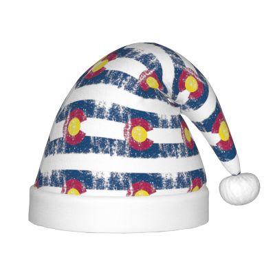 Augenstern Christmas Hat Vintage-Colorado-State-Flag Xmas Hat Unisex Santa Hat