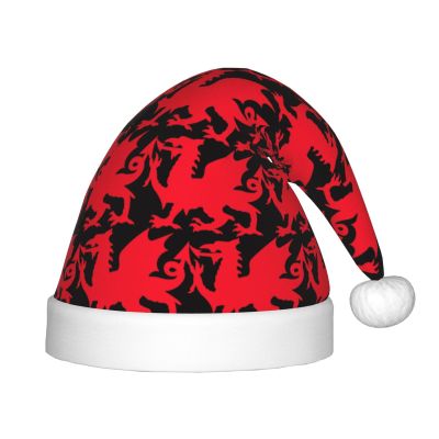 Augenstern Christmas Hat Welsh-Dragon-Red-Black Xmas Hat Unisex Santa Hat