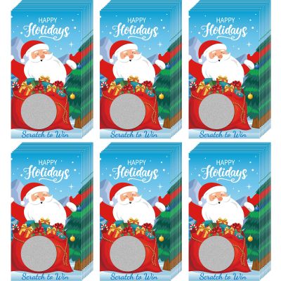 60 Pieces Christmas Scratch Off Cards Stickers Christmas Party Games Christmas Blank Gift Certificate for Festive Raffle Tickets 3.5 x 2.1 inch Christmas Santa Claus Party Favors Games Supplies