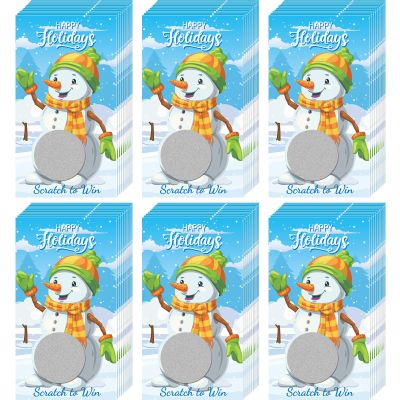 60 Pieces Christmas Scratch Off Cards Stickers Christmas Party Games Christmas Holiday Blank Gift Certificate for Festive Raffle Tickets 3.5 x 2.1 inch Christmas Snowman Party Favors Games Supplies