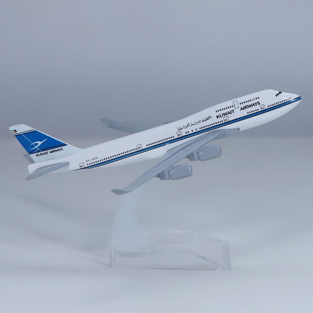 yuanpulalala 1/400 Boeing B747 16cm Kuwait Metal Aircraft Model Collection Display Gift