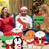 Santa Christmas Paper Plates Decorations, Gingerbread Party Theme Tableware Set Christmas Snowman Party Plates and Napkins Disposable for Winter Xmas Holiday Party Favors view 3