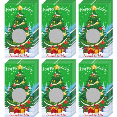 60 Pieces Christmas Scratch Off Cards Stickers Christmas Party Games Christmas Blank Gift Certificate for Festive Raffle Tickets 3.5 x 2.1 inch Christmas Christmas Tree Party Favors Games Supplies