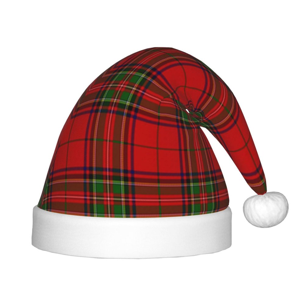 Augenstern Christmas Hat Red-Scottish-Pattern Xmas Hat Unisex Santa Hat