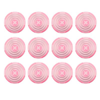 12pcs Caps Fits 24mm for Mechanical Push Buttons, Clear Keycaps Press Covers, Compatible for Cherry, for TTC, for Cross Switches (Pink)