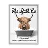 Stupell Industries Bubble Bath Highland Cow Framed Giclee Art by Lettered and Lined view 1