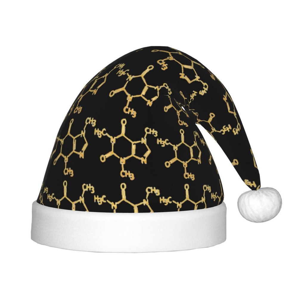 Augenstern Christmas Hat Funny-Caffeine-Molecule-Chemistry Xmas Hat Unisex Santa Hat