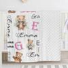 Soft Plush Bear Minky Baby Blanket for Girls Double Layer Dotted Backing Bed Throws for Baby Nursery Toddler Crib Receiving Blankets Girl Newborn Personalized Name Blanket view 3