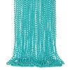 EOBOH 24PCS Mardi Gras Beads, Metallic Blue Bead Necklace Party Favors, 33" Mardi Gras Necklace Stuff, Festival Parade Throw Accessories for Wedding Birthday Gender Reveal Party Supplies Decor view 1