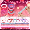 Wettarn 100 Pcs Valentine's Day Bracelets Bulk Gifts for Kids Valentine's Day Party Favors Heart Silicone Wristbands Pink Red Love Heart Accessories Bag Stuffers Treats Classroom Exchange Prizes view 2