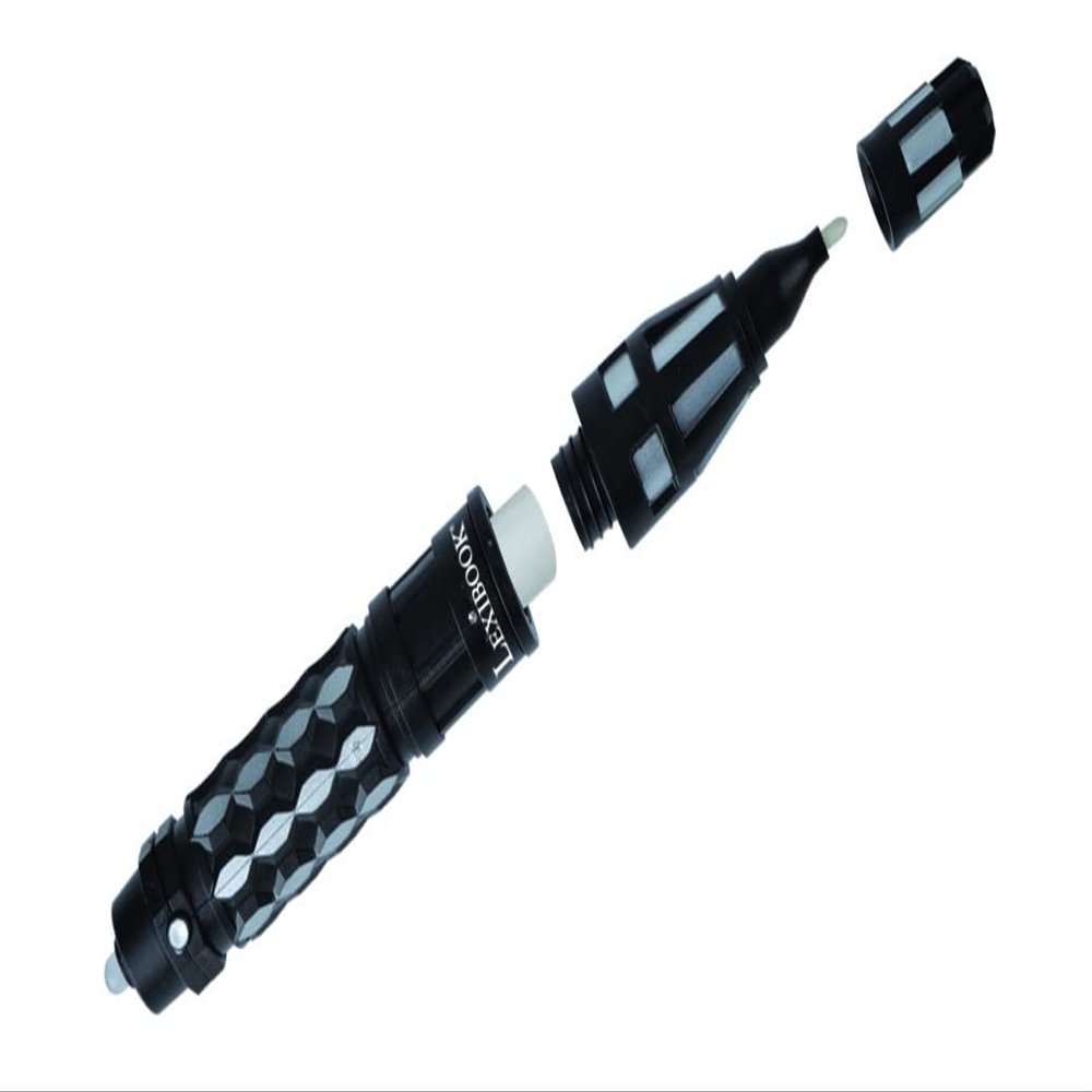 LEXiBOOK - Spy Mission, Spy Pen with Invisible Ink to Write Secret Messages, UV decoding Lights and Secret Compartment, Black, RPSPY02