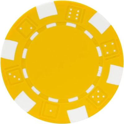 50 Piece Poker Chips Casino Counting Game Chips, Plastic Coloured chip Coins Texas Hold'em Black Jack Games Cards for Playing Game Family Friends Party (Size : 50PCS Yellow)