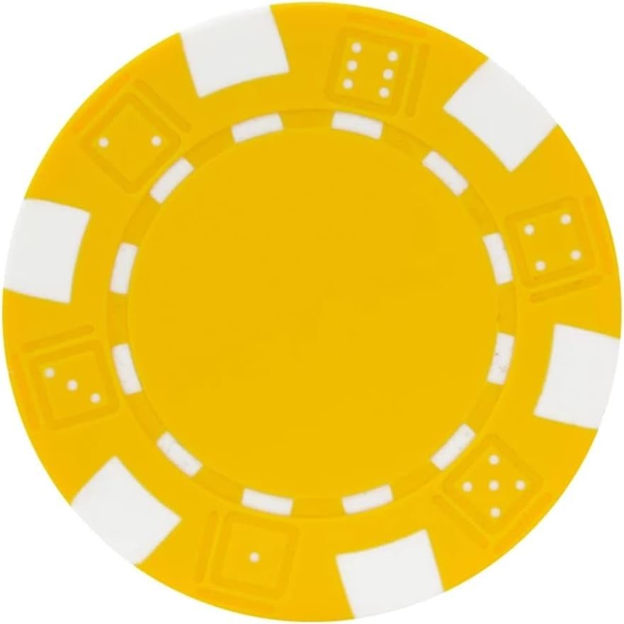 50 Piece Poker Chips Casino Counting Game Chips, Plastic Coloured chip Coins Texas Hold'em Black Jack Games Cards for Playing Game Family Friends Party (Size : 50PCS Yellow)