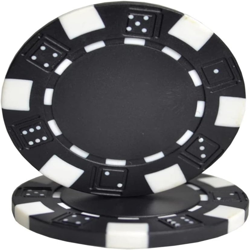 50 Piece Poker Chips Casino Counting Game Chips, Plastic Coloured chip Coins Texas Hold'em Black Jack Games Cards for Playing Game Family Friends Party (Size : 50PCS Black)