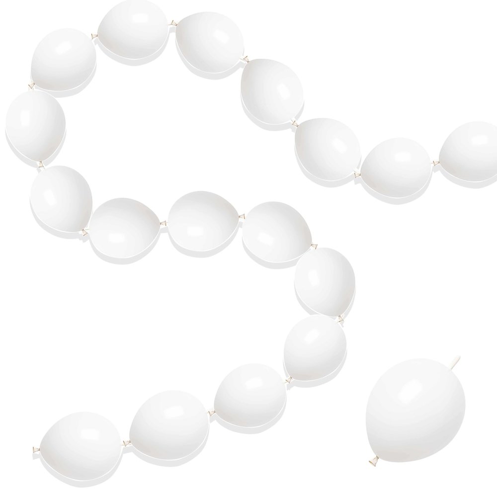 100 Pcs Quick Link Balloons White 6 inch, Latex Linking Balloons for Balloon Wall/Arches/Chains, Birthday Party Wedding Anniversary Graduation Arch Party Decor (white)
