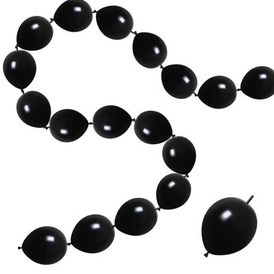 100 Pcs Quick Link Balloons Black 6 inch, Latex Linking Balloons for Balloon Wall/Arches/Chains, Birthday Party Wedding Anniversary Graduation Arch Party Decor (black)
