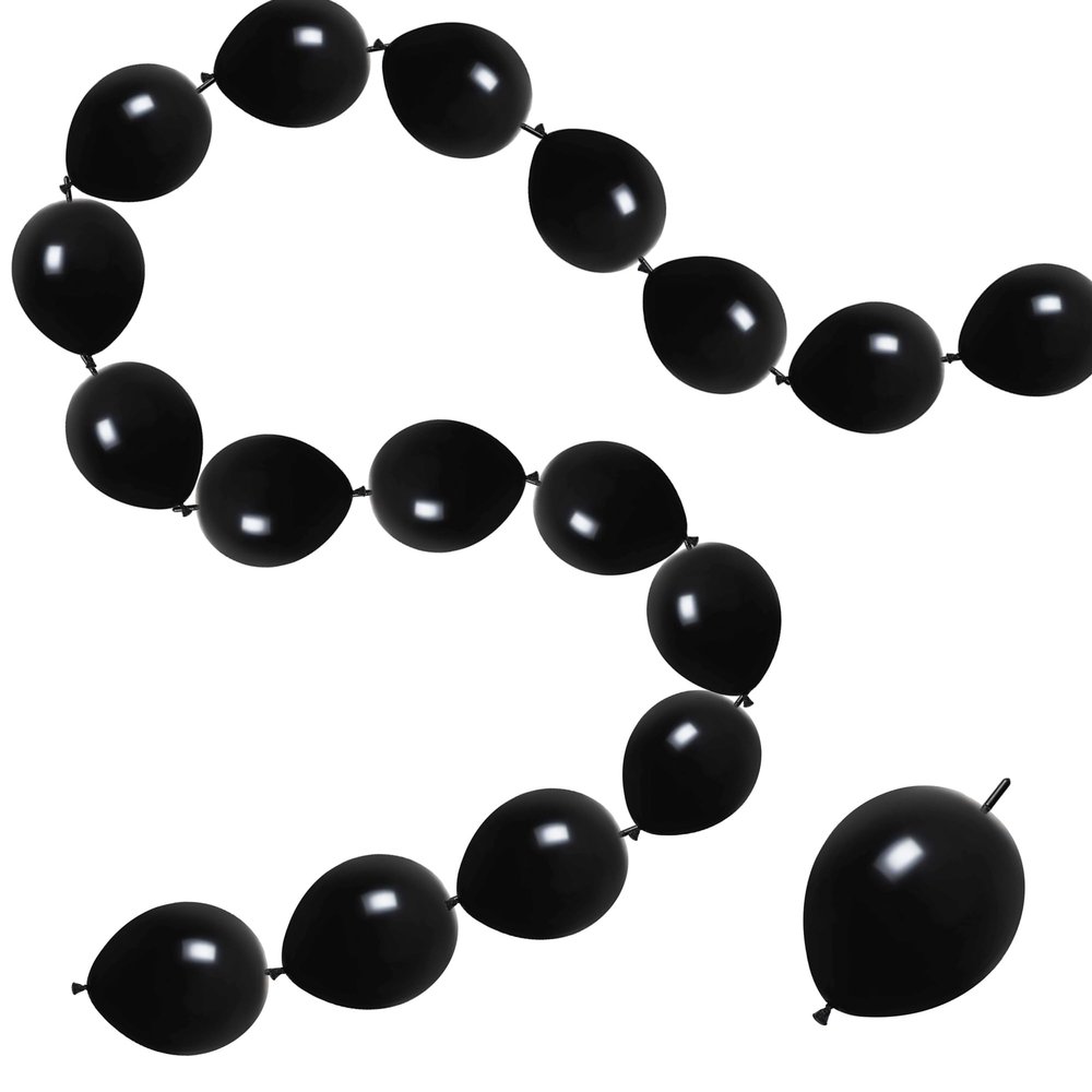 100 Pcs Quick Link Balloons Black 6 inch, Latex Linking Balloons for Balloon Wall/Arches/Chains, Birthday Party Wedding Anniversary Graduation Arch Party Decor (black)