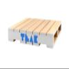 Teak Tuning Miniature Wooden Fingerboard Pallet - 6.25 x 6.25 x 1 Inch - 1:12 Scale - Painted White Edges with Light Blue Logo view 1