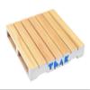 Teak Tuning Miniature Wooden Fingerboard Pallet - 6.25 x 6.25 x 1 Inch - 1:12 Scale - Painted White Edges with Light Blue Logo view 2