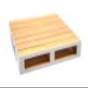 Teak Tuning Miniature Wooden Fingerboard Pallet - 6.25 x 6.25 x 1 Inch - 1:12 Scale - Painted White Edges with Light Blue Logo view 3