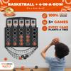 Swooc Games - Low Post Lineup | Wall Mounted Giant Basketball 4 In A Row w/ 5+ Games | Basketball Hoop For Room Wall Games | Game Room Games | Mini Basketball Hoop Indoor Connect | Four In A Row Game view 2
