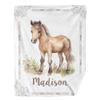 Custom Blanket with Name Personalized Baby Blankets for Girls Soft Plush Horse Minky Baby Blanket Dotted Backing Nursery Toddler Pony Blanket Receiving Blankets Girl Newborn view 2