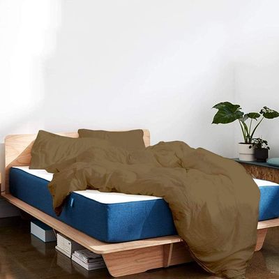 Duvet Cover Set- Crib - 36 x 45, Taupe, Solid Microfiber, 3-Piece with Zipper Closure - Premium Bedding Ensemble