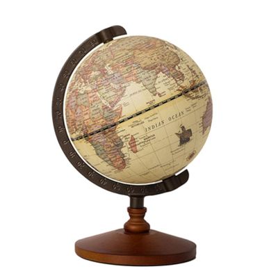 ETomey World Globe for, Geographic Globes, Antique Globe with A Wood Base, Vintage Decorative Political Desktop World for School, Home, and Office