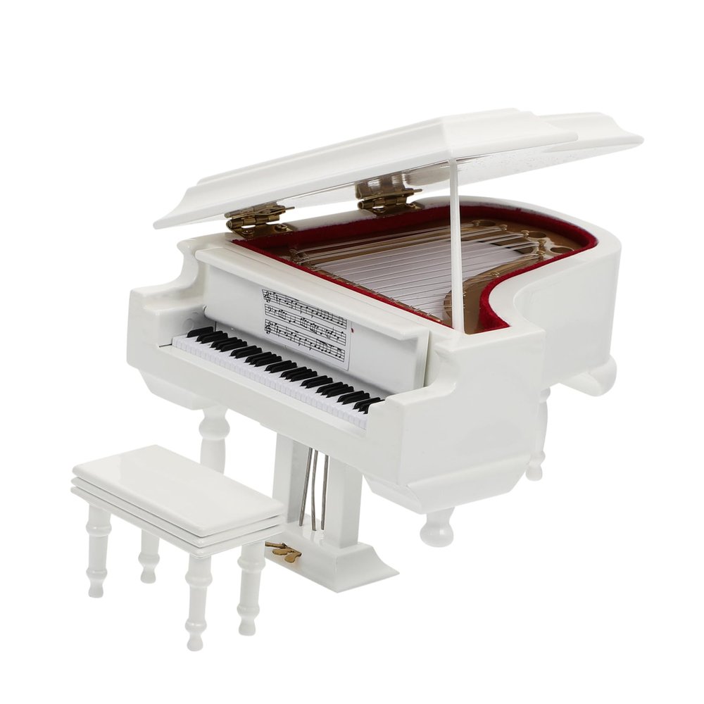 Abaodam 1pc Grand Piano Model Toy Piano Model Instruments Model Baby Beginner Piano Toy Mini Piano Figurine Souvenir Portable Keyboard Kid Toy to Rotate Commemorate Metal White Violin Case