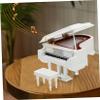 Abaodam 1pc Grand Piano Model Toy Piano Model Instruments Model Baby Beginner Piano Toy Mini Piano Figurine Souvenir Portable Keyboard Kid Toy to Rotate Commemorate Metal White Violin Case view 3