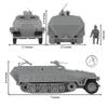 BMC CTS WW2 German Hanomag Halftrack - 5pc Gray Plastic Army Men Armored Vehicle view 2