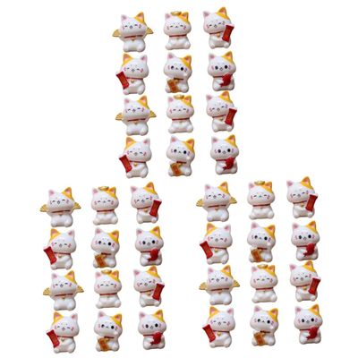 36 Pcs Miniature Lucky Cat Figurines - Adorable Fortune Mimi Micro Landscape Ornaments for Home Decoration Gift Ideas Animal Toys